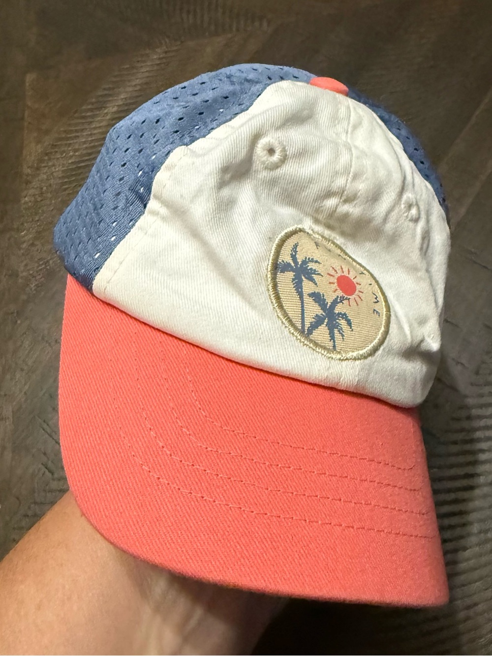 Carter's Coral, White & Blue Palm Patch Baseball Hat